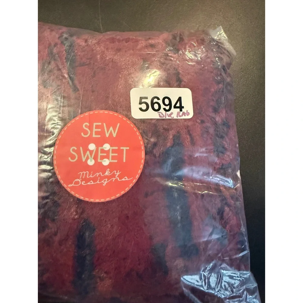 Sew Sweet Minky Designs Pillow Case Cover 19x27 Burgundy Blue Plush Luxury NEW